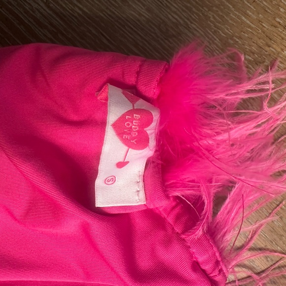 Buddy Love Bright Pink Feathered Strapless Top - Picture 3 of 4
